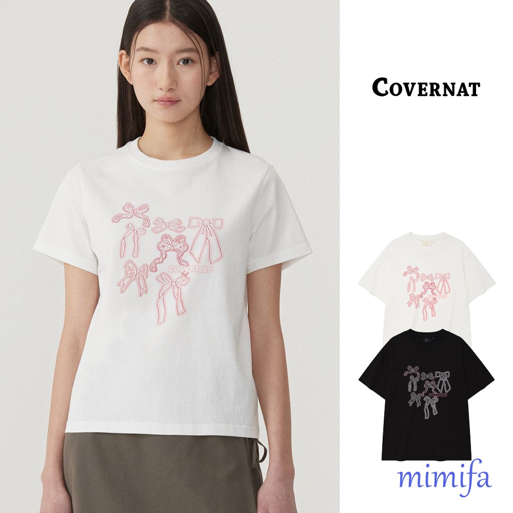 レディース リボングラフィックTシャツ