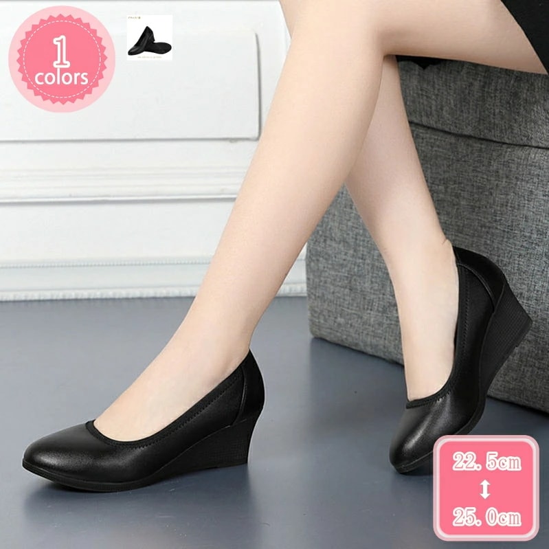 1000円OFFクーポン 入学式 入園式 パンプス オフィス 通勤 レディース 靴 ウェッジソール パンプス 歩きやすい 痛くない 歩きやすい ポインテッドトゥ フライトアテンダントシューズ 大人 ミ