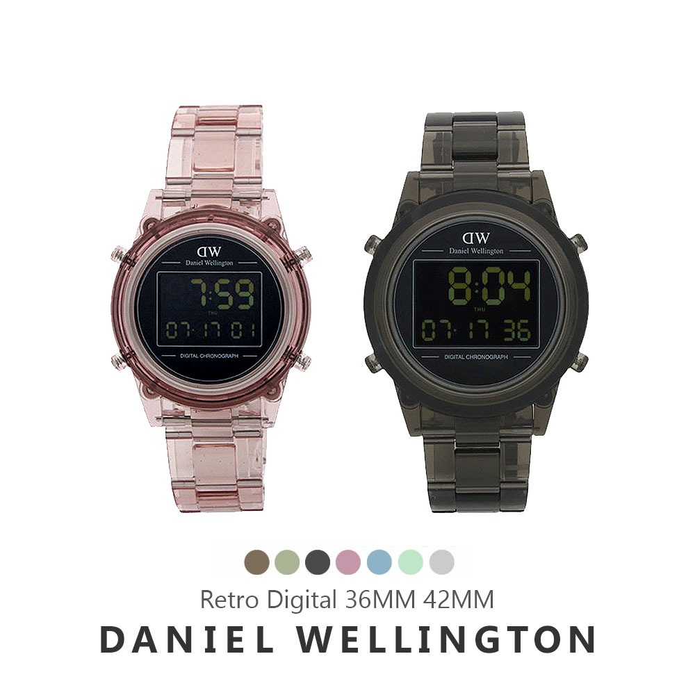 腕時計 Retro Digital 36MM 42MM スポーツウォッチ ヴィンテージ 透明 DW ペアウォッチ 男女兼用