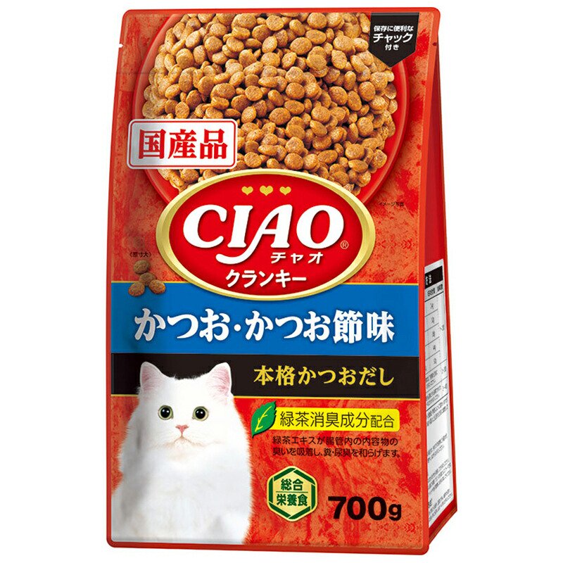 キャットフード　いなば　ＣＩＡＯ　チャオ　クランキー　かつお・かつお節味　本格かつおだし　７００ｇX１２　ＣＲＣ35―15―20―05―99
