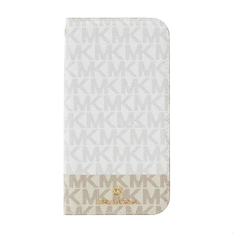 マイケルコース　Case 2-Tone Signature with Tassel Charm for iPhone 2021(6.1inch 2レンズ)　MK2SBWVFLIP2161