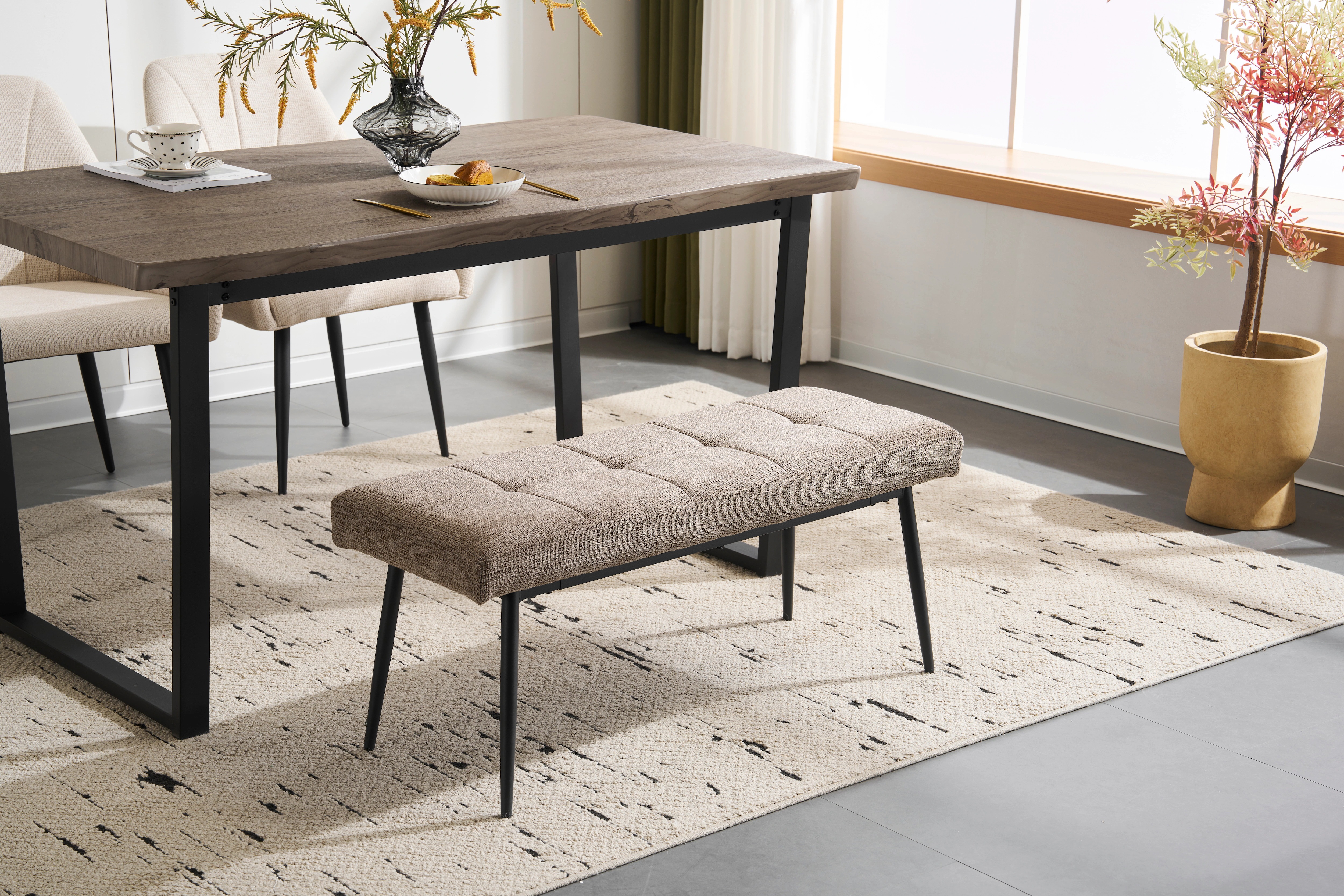 【国内発送】1418【set品】ダイニングテーブル 食卓 4人用 2人用 幅140cm おしゃれ 組み立て非常に簡単 ソリッド ハイエンド ヴィンテージ風 モダン 客用 書斎用 シンプル 波の形 椅子