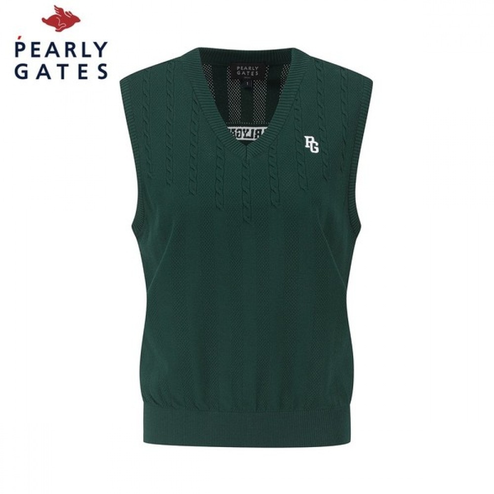 [パリゲイツ] パブリックケーブルブロックメッシュニットベスト