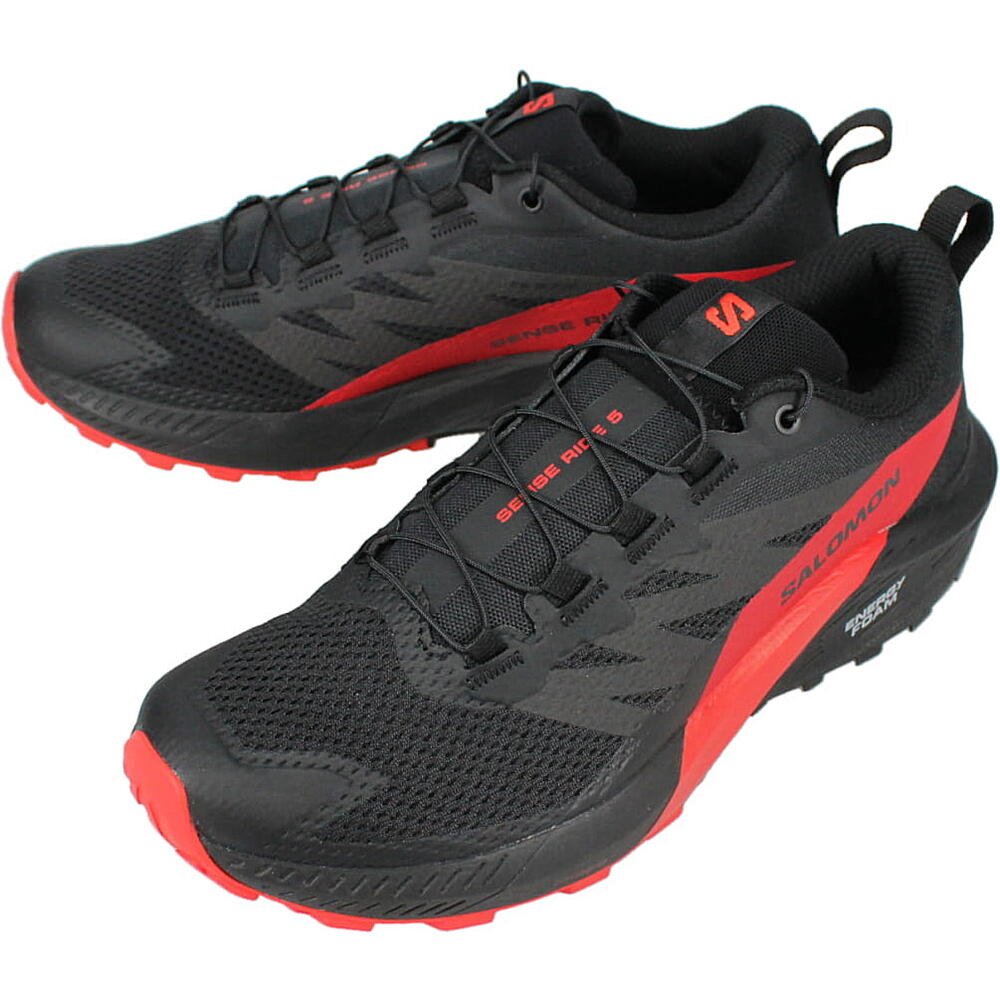 正規品　トレイルランニングシューズ センス ライド 5 SENSE RIDE 5 ブラック/ファイアリーレッド/ブラック 472143