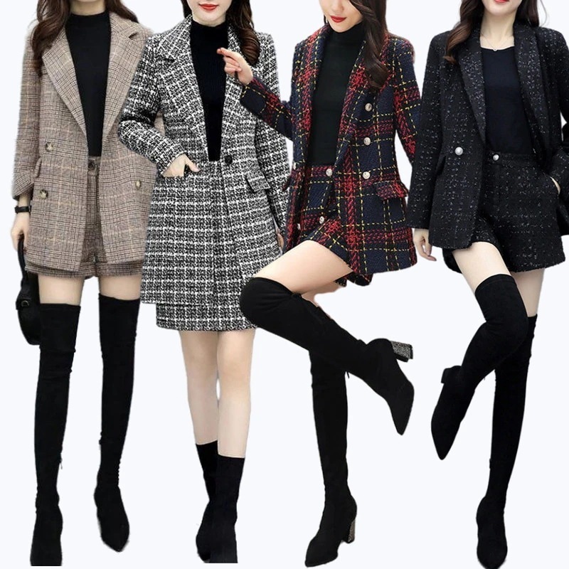 スーツセット スーツ＋ショートパンツ / スカート 通勤 OL 仕事 ラジャ セットアップ30%までに制限