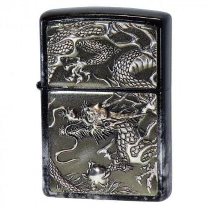ZIPPO ライズメタル 銀龍 亀甲 銀