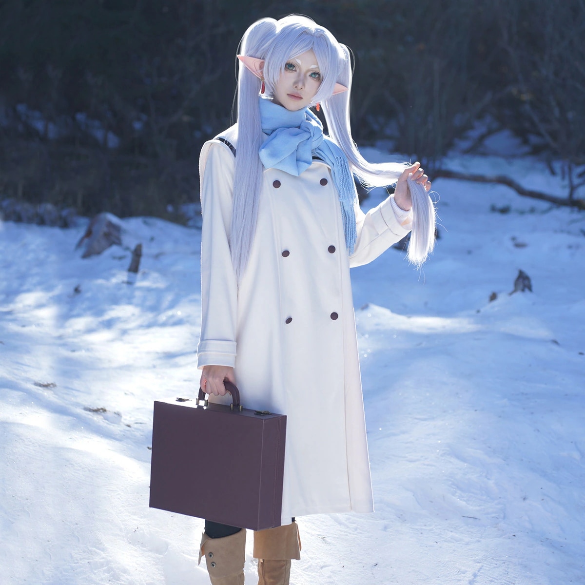 [2026 新作]HOLOUNCOSER 葬送のフリーレン フリーレン 冬服 コスプレ エルフ 魔法使い カジュアル 衣装 C服 フルセット 仮装 ハロウィン アニメ