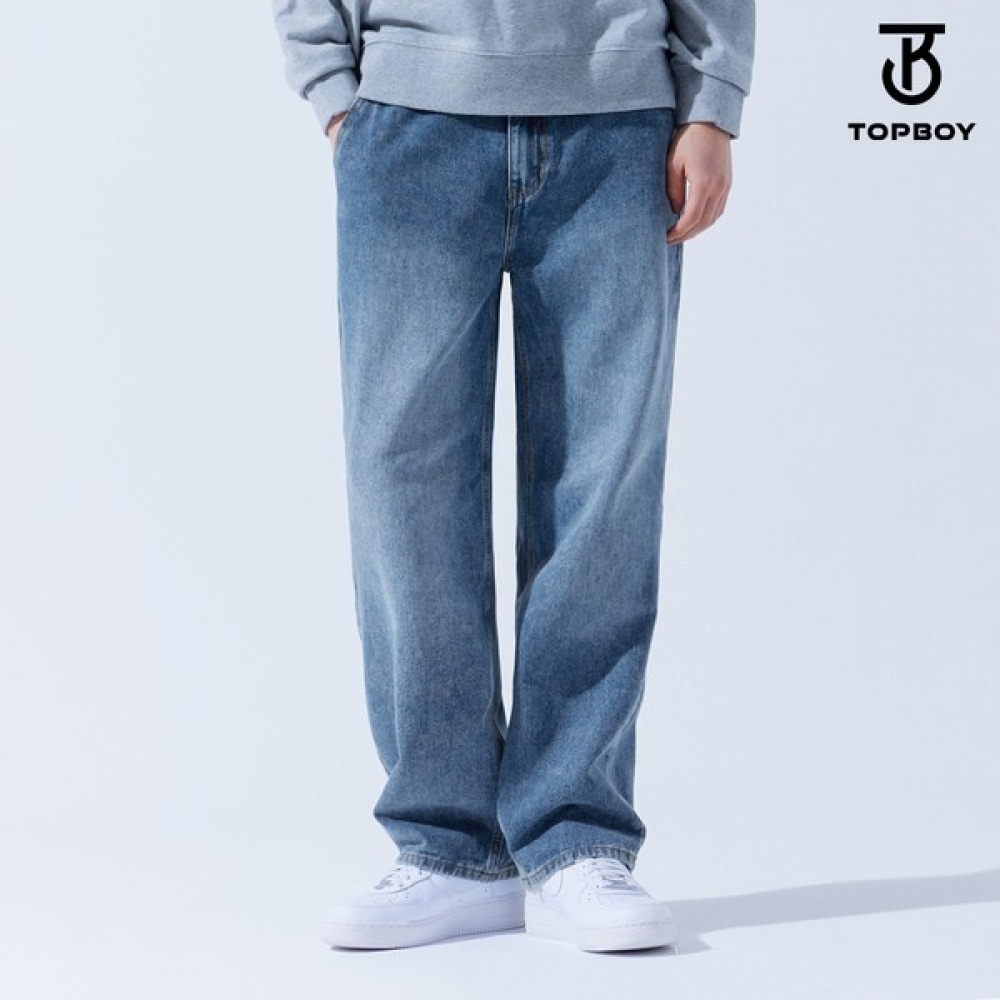 (TOPBOY) セミワイドサンドウォッシュバックバンディングデニムパンツ (SA023) 5,247円