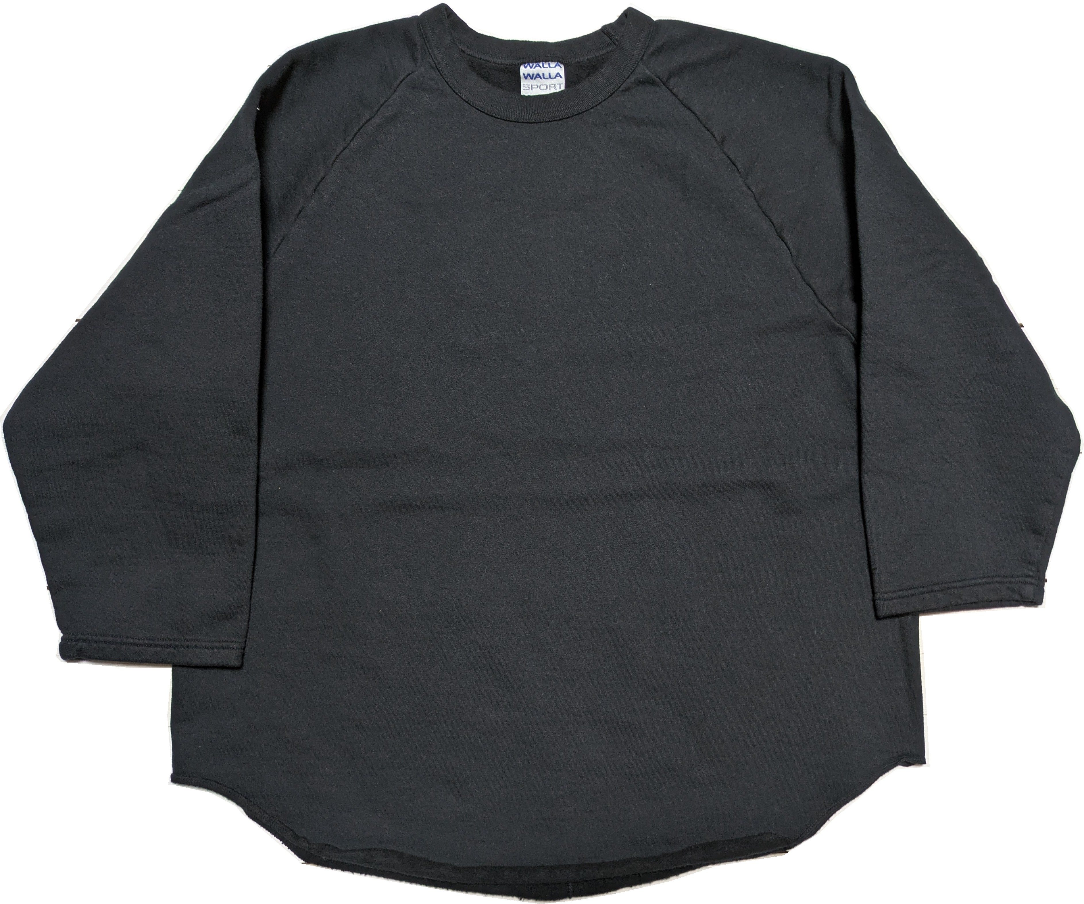 9オンス フリース 3/4 ベースボール スウェット ブラック メンズ トレーナー 日本製 9oz FLEECE 3/4 SWEAT WW2-069
