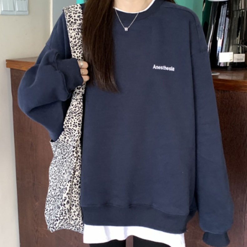 トップス トレーナー スウェット 長袖 ドロップショルダー ラウンドネック 切り替えデザイン ドッキング かわいい シンプル カジュアル おしゃれ お洒落 大人可愛い こなれ感 ラフ メンズライク