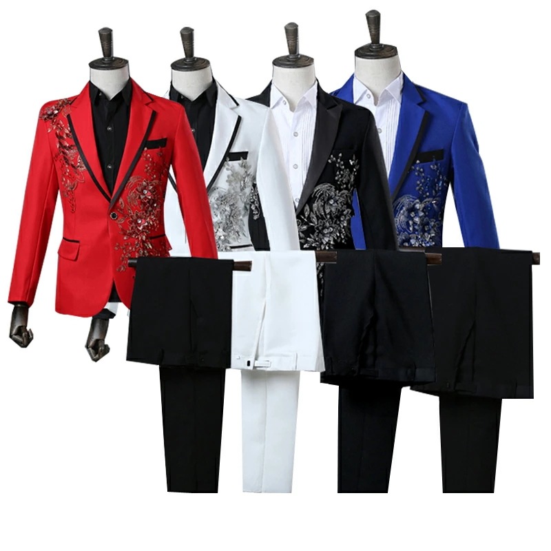 4色入荷　メンズ　スーツ　スーツセット　上下セット セットアップ　2点セット　タキシード　メンズ タキシード パンツ　演出服 華麗な王族服 王子様 ヨーロッパ風 復古風 コスプレ衣装　宮廷服　コスチュ