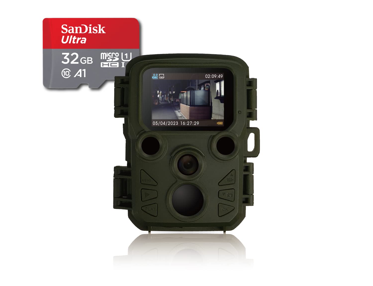 ハンファQセルズジャパン 【国内メーカー品】 Full HD 防犯カメラ トレイルカメラ 小型 屋外 防水 防塵 IP66対応 1080p対応 モーションのみ 赤外線LED 監視カメラ 動体検知 人感