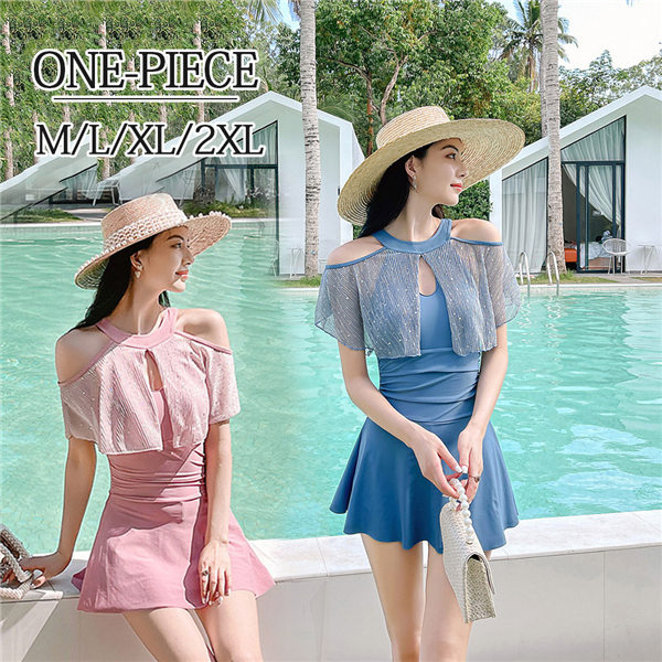 在庫限りワンピース水着 体型カバー 大きいサイズ レディース ママ水着 ぽっちゃり 可愛い お洒落 かわいい 女性 オトナ女子着痩せ 袖付き 肩出し ママ水着 シンプル セクシー 20代 30代 40 5,023円