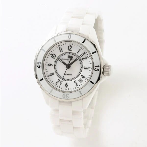 取寄品 正規品 Salvatore Marra 腕時計 SM23103-WHA 日常生活防水 日付表示 セラミック メタルベルト 防水 メンズ腕時計 10,296円