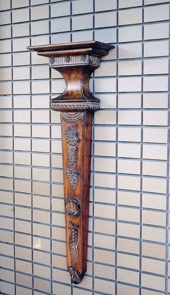 ジャービス商事　アンティーク調　天然木無垢材　ウォール花台　ロング/グレープ　70003　木製　壁掛け　フラワーラック　フラワースタンド