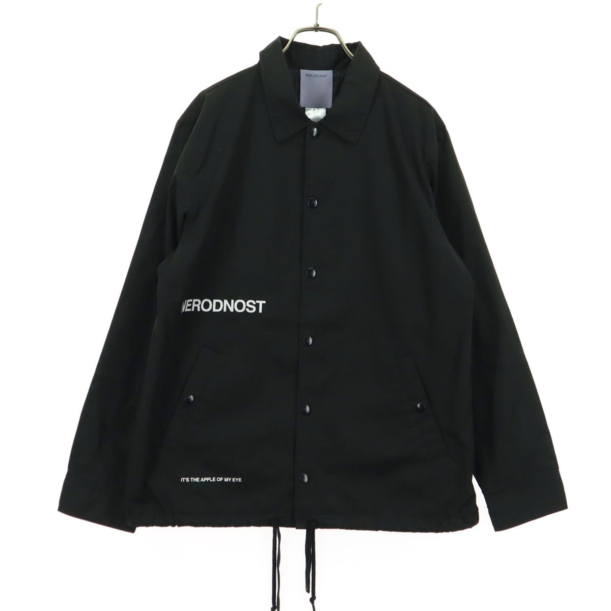 POLIQUANT ポリクアント 日本製 バックプリント 長袖 シャツジャケット 2 ブラック メンズ 古着