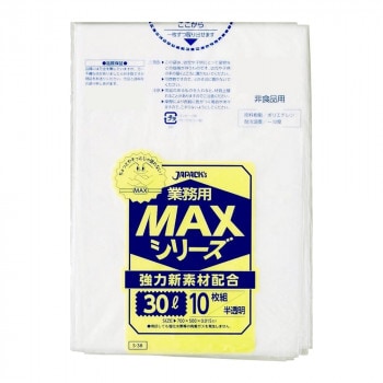 ジャパックス MAXシリーズポリ袋30L 半透明 10枚×100冊 S-38