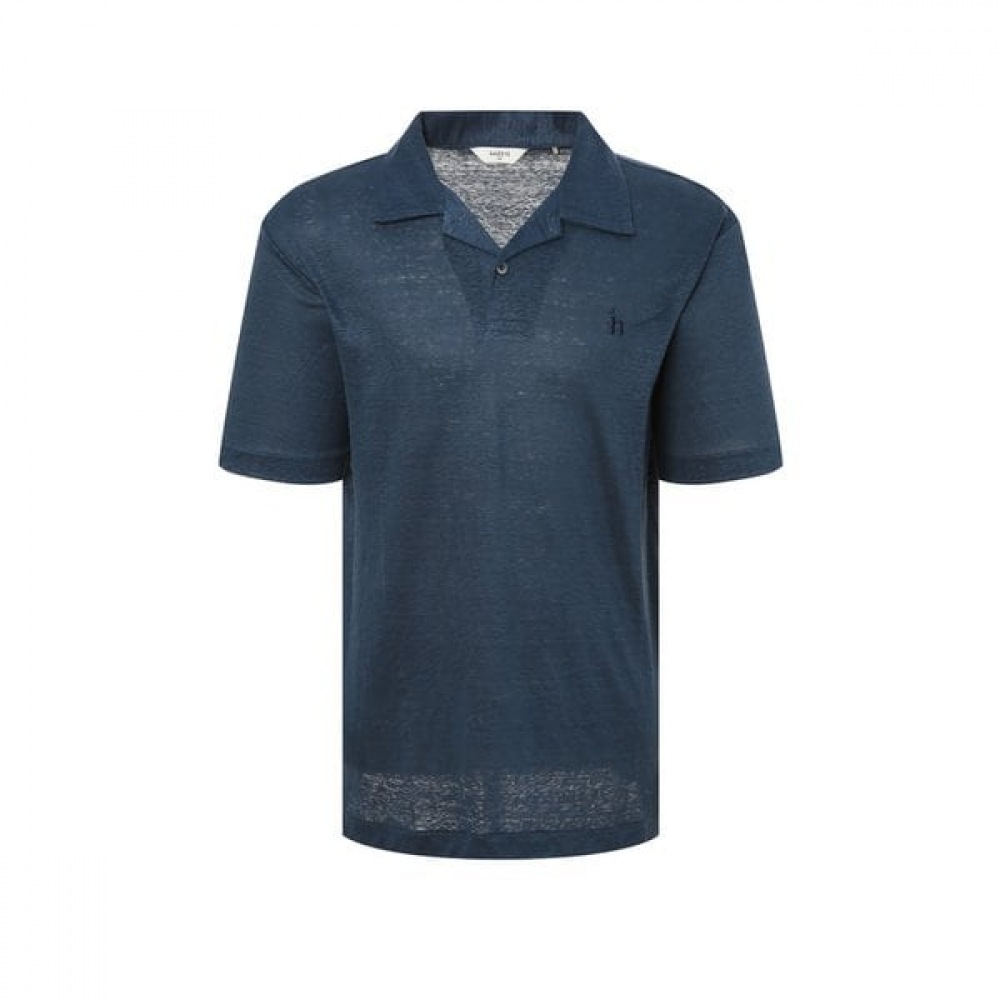 [25SS] ブルーメランジリネンショートスリーブカラーTシャツHZTS5B409T2