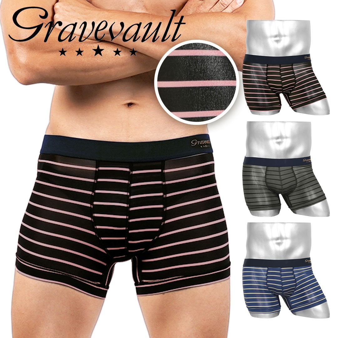 BORDER メンズ ショートボクサーパンツ