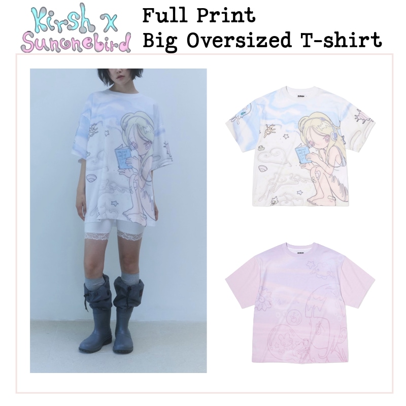 [KIRSH X SUNONEBIRD]フル プリント ビッグ オーバー サイズ Tシャツ2COLOR