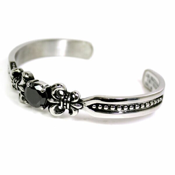 バングル ブレスレット メンズ リリーフレア ワンストーン M-BR001 ステンレ