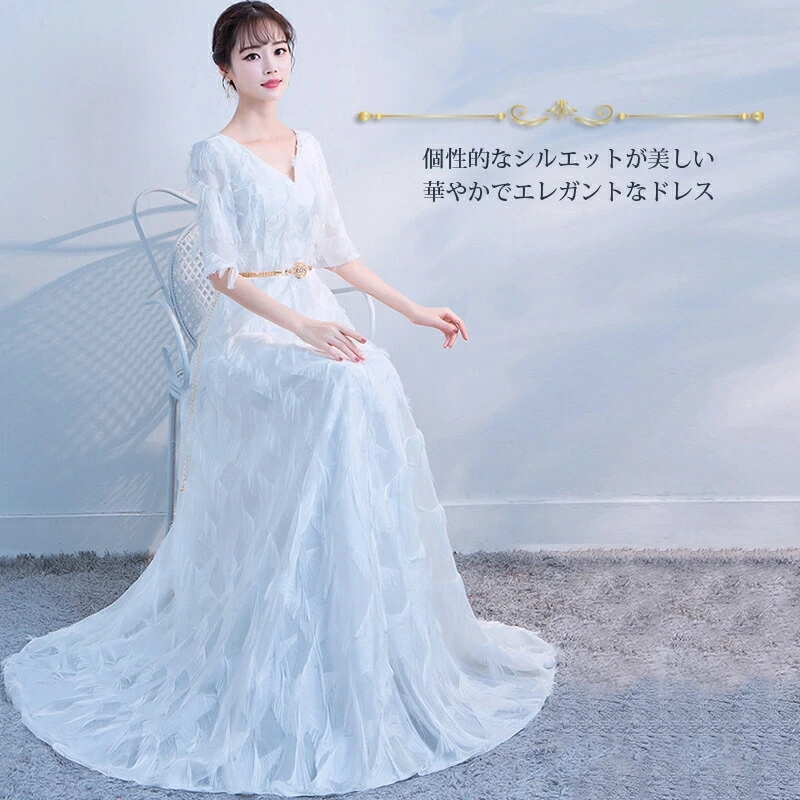 前撮りドレス カラードレス ウェディングドレス着後ﾚﾋﾞｭｰ特典3カラーランダムなフリルが旬 赤 黒 ブラック レッド ホワイト 結婚式 花嫁 ドレス カジュアル Vネック ５分袖 袖有 ベルト ウェ 9,546円