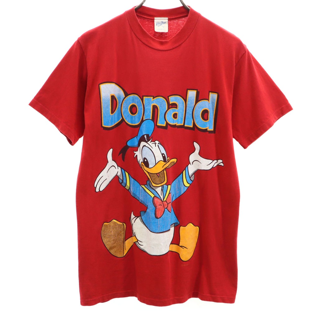90s USA製 オールド ドナルド プリント 半袖 Tシャツ M レッド メンズ