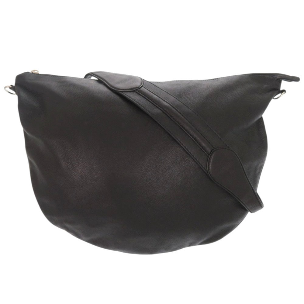 美品 243308 ショルダーバッグ レザー ブラック 0733【中古】 レディース