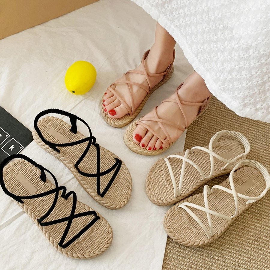 サンダル レディースシューズ ミュール ビーチサンダル 歩きやすい 人気商品 ぺたんこ ゴム仕様