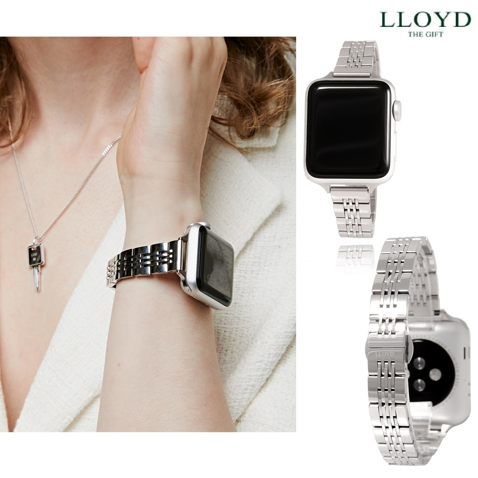 [38/40/41mm] High-quality basic stainless steel metal strap LL2T21710PSS アップルウォッチ スマートウォッチ