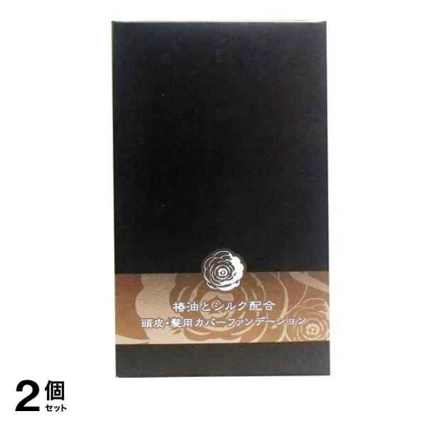 椿油とシルク配合 頭皮・髪用カバーファンデーション ソフトブラック 14g 2個セット