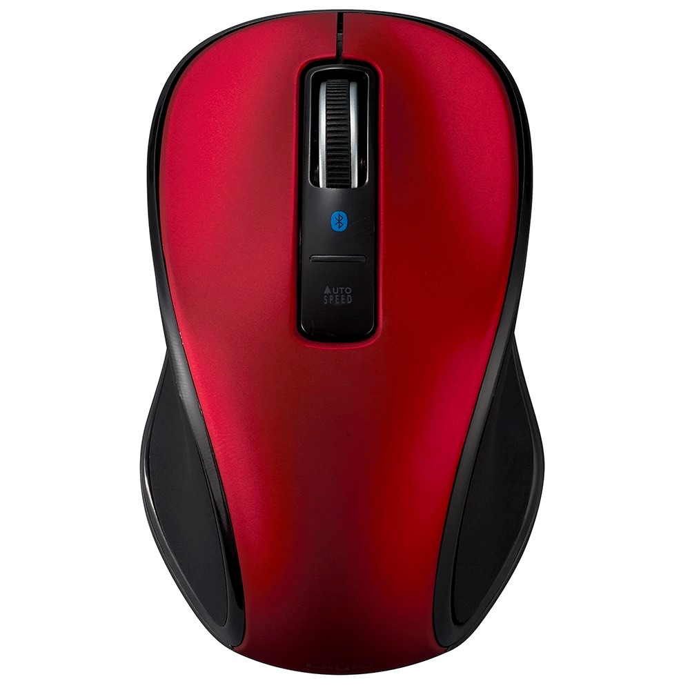 （まとめ買い）Bluetooth5 静音3ボタンBlueLEDマウス レッド MUS-BKT174R [x3]