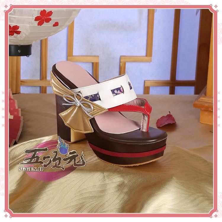 【新品販売 Q10最安値！】 ハロウィン 三分妄想　原神　コスプレ　八重神子　やえみこ　靴　ブーツ