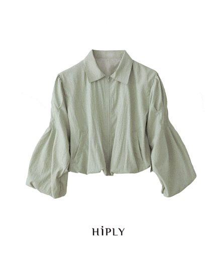 [ HiPLY-ハイプリー ] セレンバルーンスリーブ リンクルクロップジャンパー Selene Volume Sleeve Wrinkle Crop Jumper