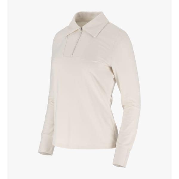 （6J85202 201）2023年 女性 冬 ツイル組織感 ジッパー型 ポロシャツ