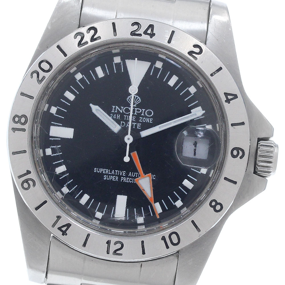 訳あり インキピオ INCIPIO インキピオ9 EX2タイプ GMT デイト 自動巻き メンズ _946558【中古】