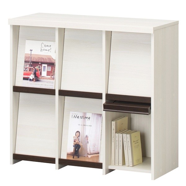 シェルフ おしゃれ 2段 ディスプレイラック アイボリー 白木目