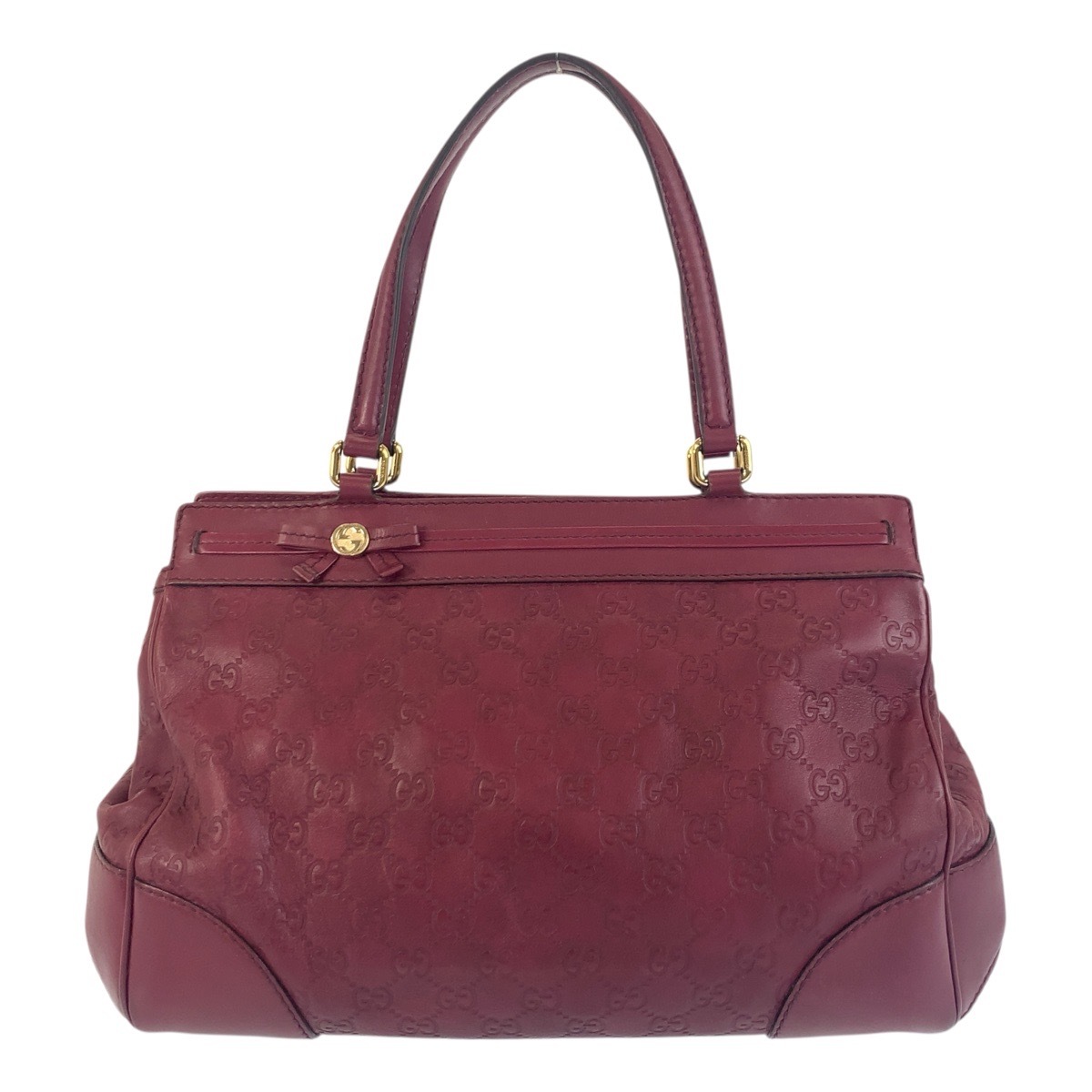 美品 グッチシマ メイフェア ワインレッド ゴールド金具 レザー 257063 トートバッグ ショルダーバッグ レディース 503557