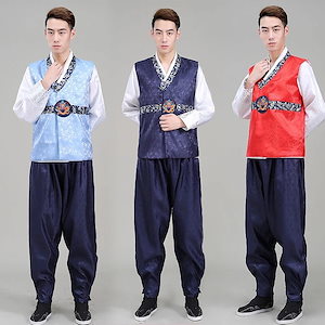 パジチョゴリ 男性 韓服 ハンボク pe52pa55ch52-男性化繊レンタルパジチョゴリ-対応サイズM～LL