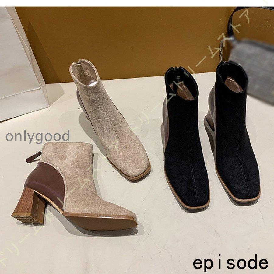 秋ブーティー おしゃれ 内側 ファスナー レディース 秋ブーツ 秋ブーティー バックリボン ショートブーツ 美脚 バックレースアップ ブーティー ブーティ