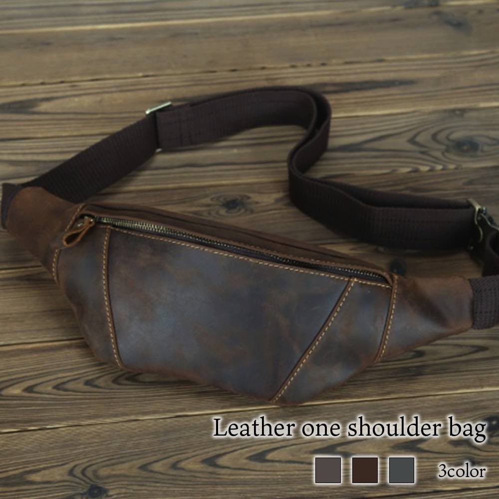 ボディバッグ メンズ レザーワンショルダーバッグ 小さめ 本革 スポーツ かっこいい きれいめ 大容量 おすすめ 40代 冬 レザー ウエストバッグ 50代 横型 夏 春 大きめ おしゃれ 30代 バ