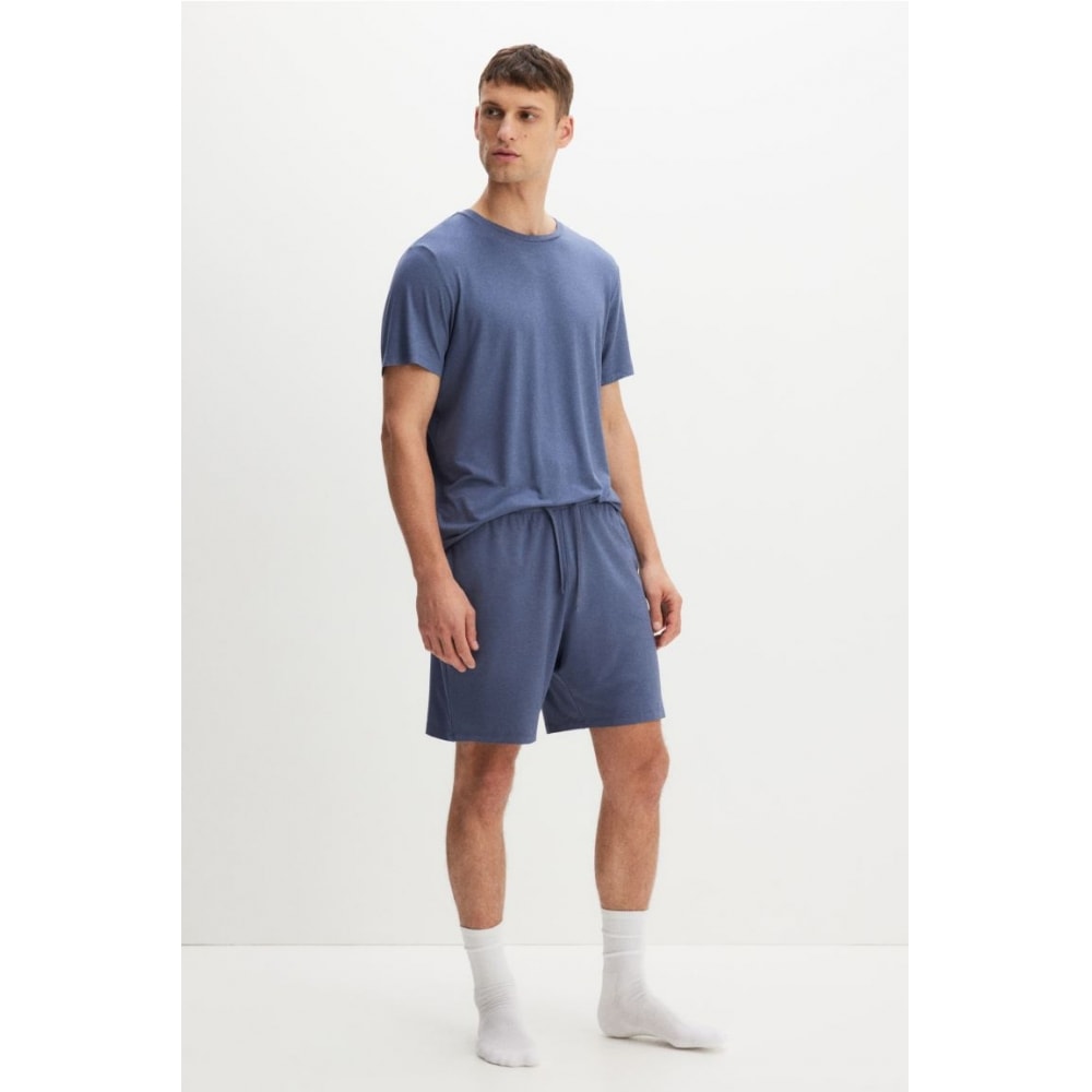 H&M ジャージーパジャマ T シャツ&ショーツダークブルー