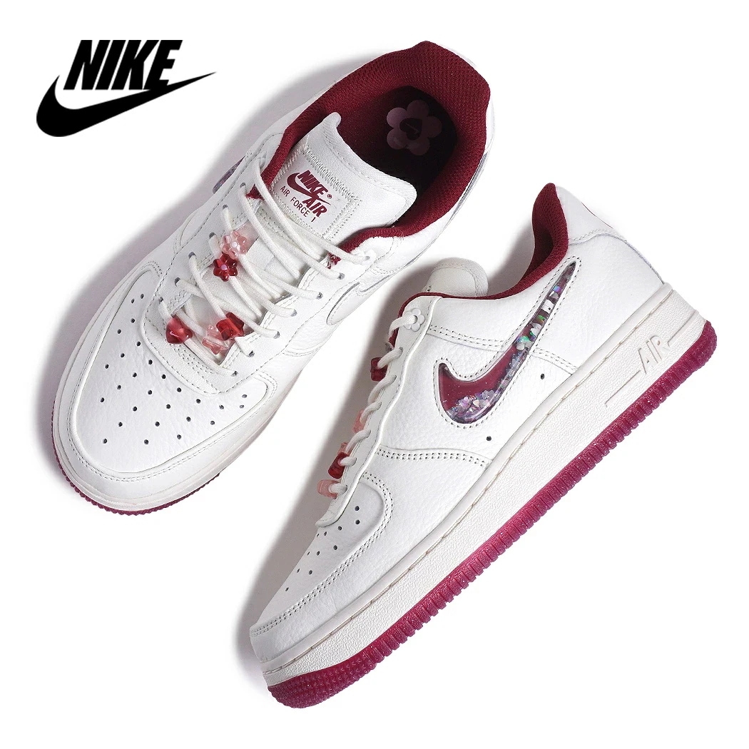 海外限定 NIKE W AIR FORCE 1 LOW 07 SE PRM Valentine s Day ナイキ ウィメンズ エアフォース スニーカー ( 日本未発売 バレンタイン 赤 ボルドー