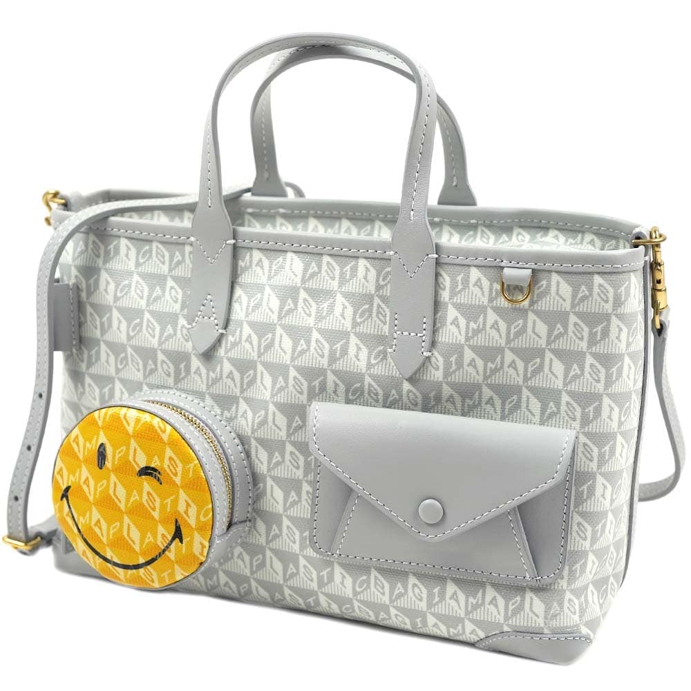 アニヤハインドマーチ ショルダーバッグ ハンドバッグ トートバッグ フロスト ライトグレー系 I am a Plastic Bag Tote XS ANYA HINDMARCH 50509251810