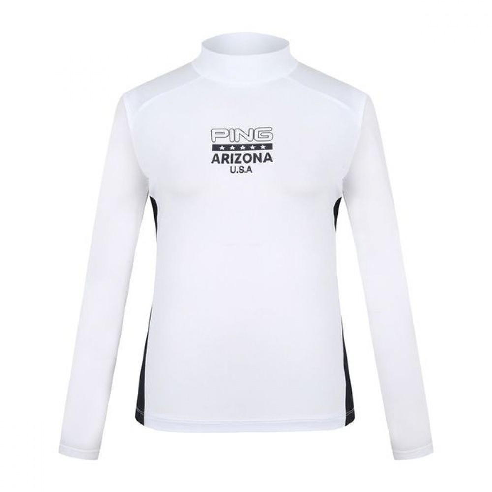 [ping] レディース配色ハーフネック長袖Tシャツ