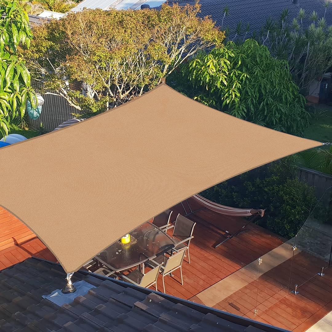 LOVE STORY 撥水シェード 4x5m 砂色 雨よけ 日除けシェード 日よけ クールシェード シェードセイル