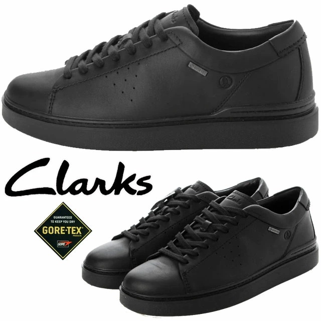 クラークス 防水 スニーカー メンズ クラフトスウィフトゴアテックス ローカット 本革 コンフォートシューズ 26177827 ブラック/ブラック 黒 靴 evid