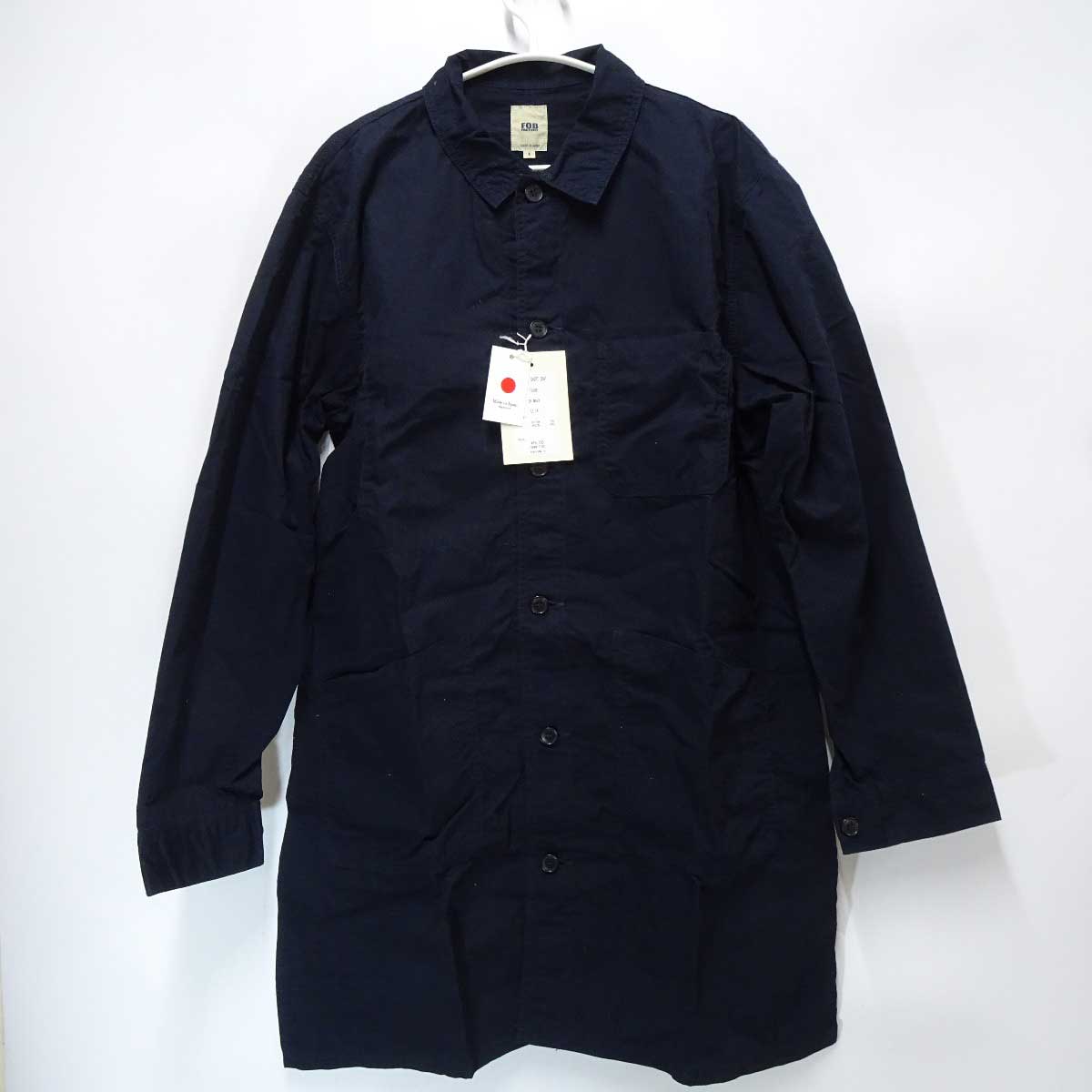 【中古】FOB FACTORY フレンチ シャツコート スプリングコート FOBファクトリー LL ネイビー F2395 メンズ FRENCH SHIRT COAT
