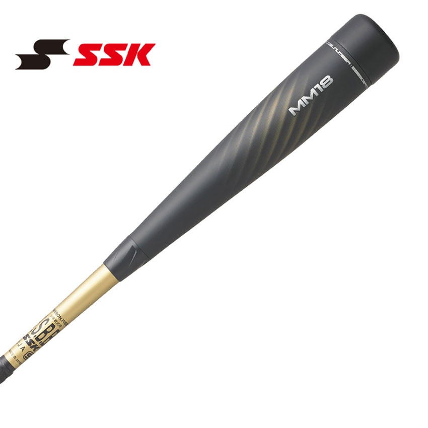エスエスケイ バット 軟式 ジュニア FRP製バット MM18 ミドル SBB5039MD キッズ ジュニア 子供 ブラック 黒 ZSPO