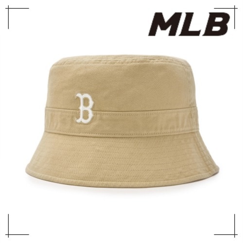 MLB公式正規品 バケットハット Basic One Point Washing Bucket Hat BOS (L.Beige)